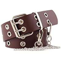 Rubyu Cinturón Tachonado- Cinturón de Doble Orificio con Cuero para Hombres y Mujeres- Cinturón de Cuero- Cinturón de…